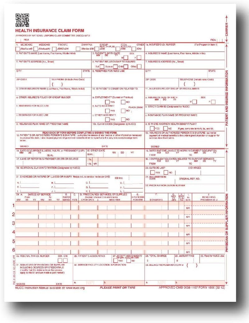 Cranium Press CMS 1500 Claim Forms - 500 Sheets | New Version HCFA 1500 02/2012 Revision | Laser & Inkjet Compatible Health Insurance Claim Forms for Accurate Medical Billing - Image 3